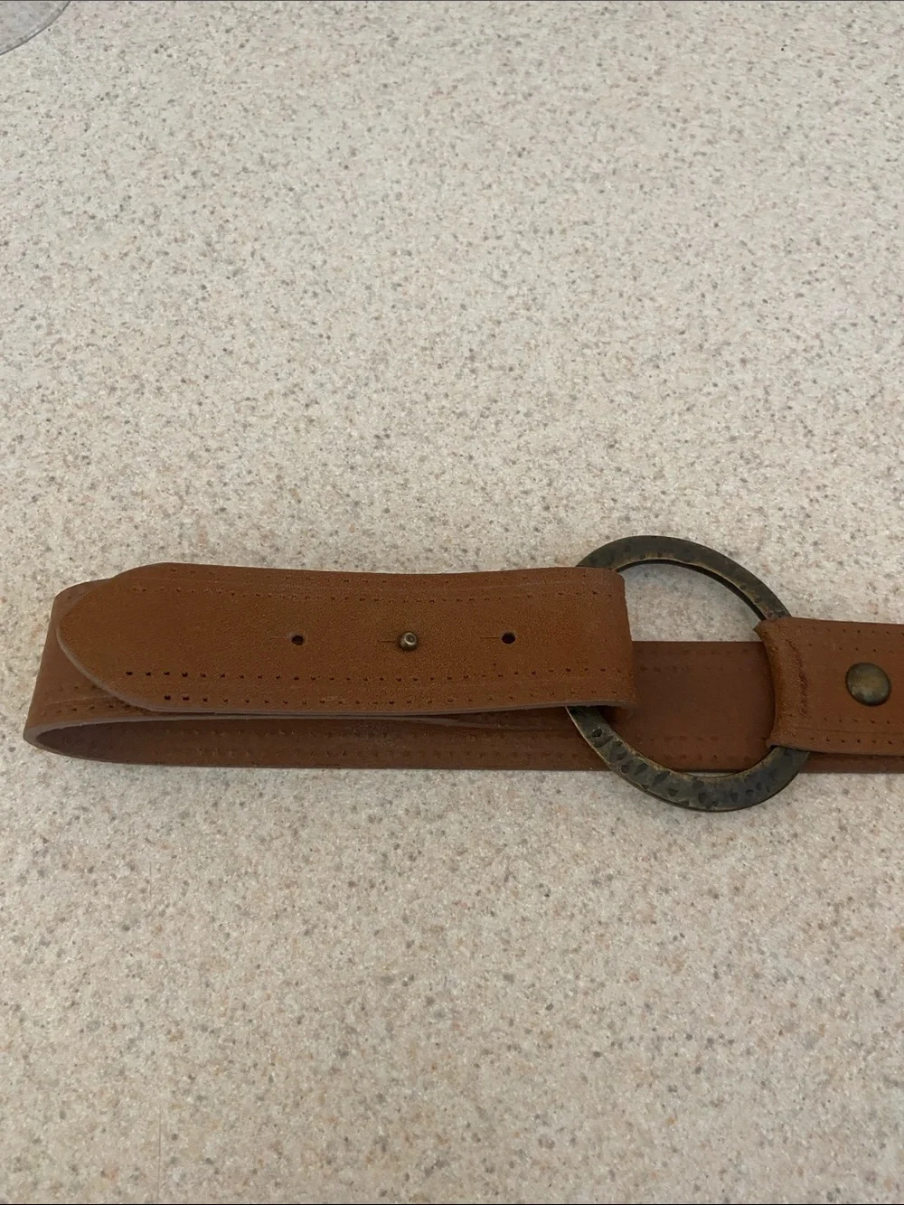 Express Genuine Leather Belt Made in Italy Brown Ring Belt M